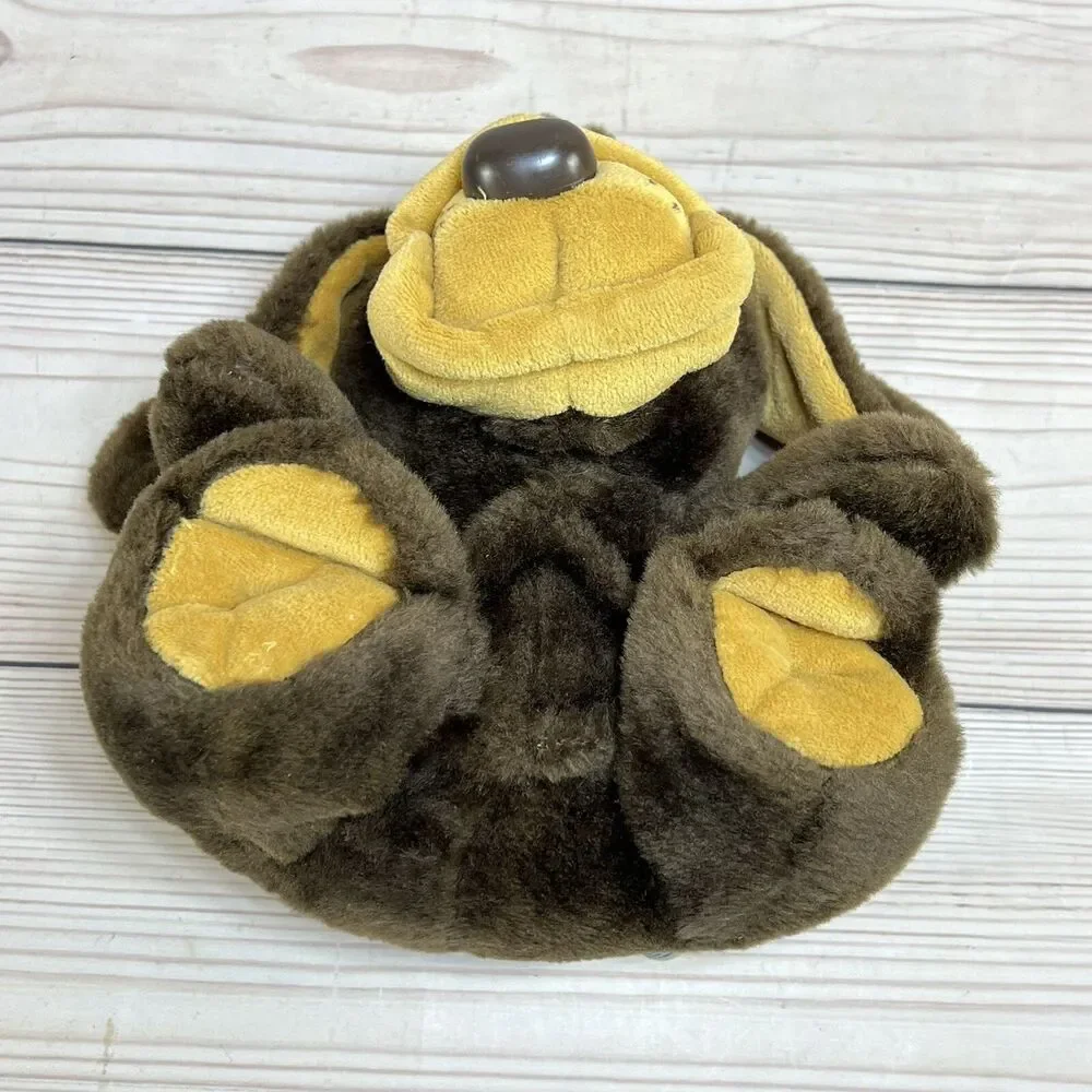 Vintage 70s Puppy Hound Dog Plush Brown 8” Sad Eyes Floppy Ears Stuffed Animal
